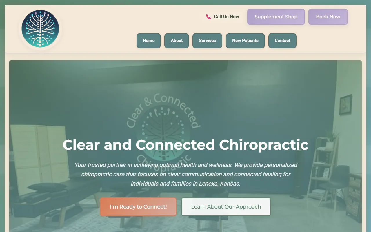 Clear and Connected Chiropractic homepage