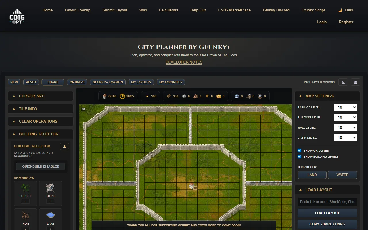 CoTG City Planner web app