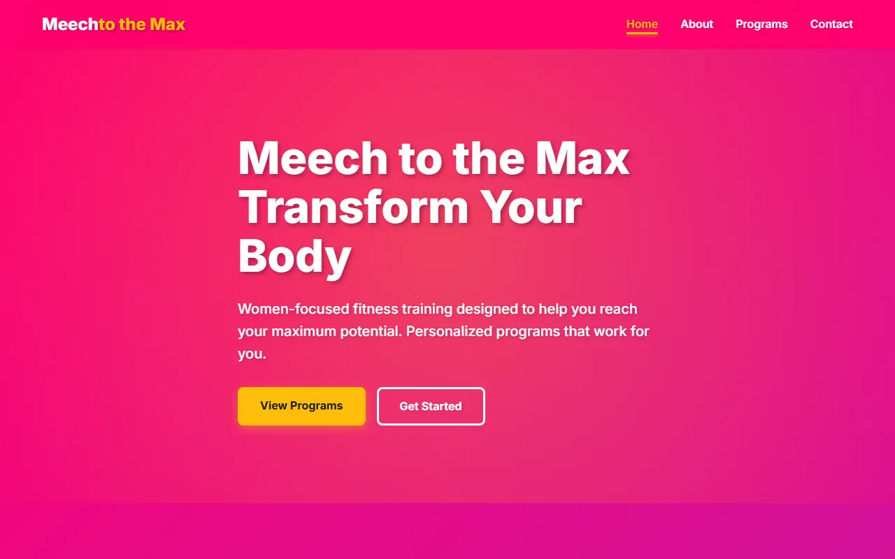 Meech to the Max fitness website